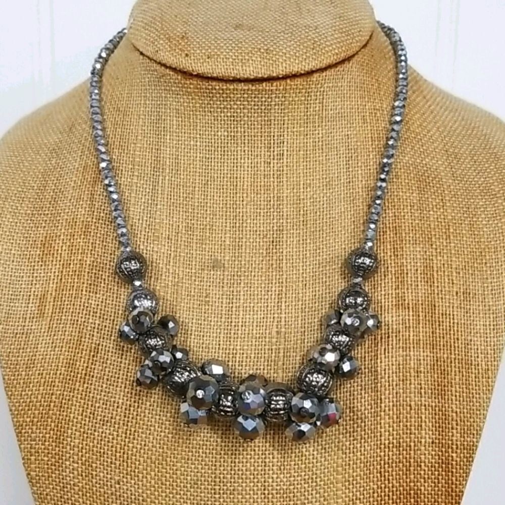 Silver Multi Bead Necklace